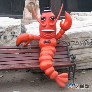 玻璃鋼卡通雕塑_大蝦