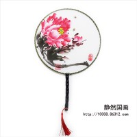 靜然國畫-牡丹圓扇-JR-YSMD-10003